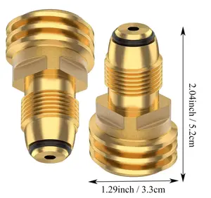2PC POL To QCC1 Propane Adapter | Old To New, Converts POL LP Tank Service Valve to QCC1/Type1 Hose or Regulator