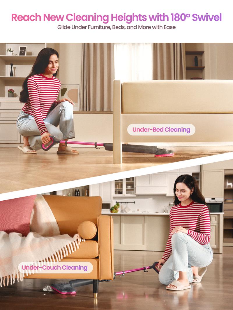 Schenley Pocket Steam Mop with Microfiber Pads & Carpet Glider for Easy Maintenance and Smooth Floor Surface Cleaning Tools Household Items