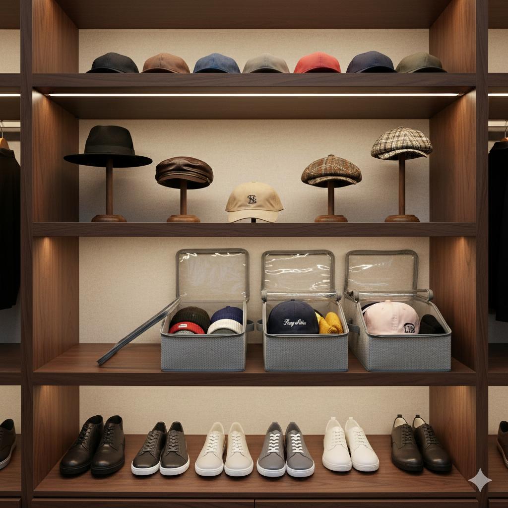 All-New Upgrade: Extra-Large View Window See your collection at a glance. Stackable Hat Storage Boxes for Baseball Caps, Give your 15+ hats a home that’s as stylish as they are. Large Clear Window, Closet Organizer for Men, The best gift