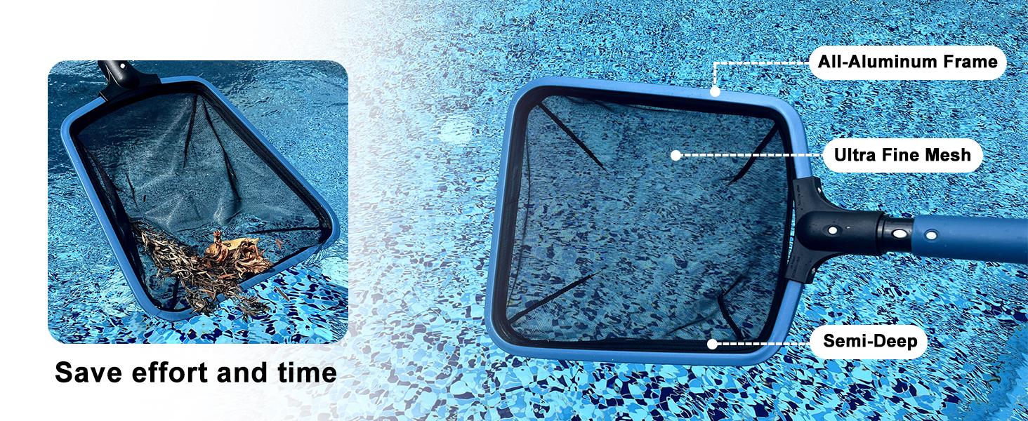 Sepetrel Full Set Adjustable Aluminum Pool Maintenance Kit, 70" Pole, Fine Mesh Leaf Skimmer Net, 12" Brush, Essential for Above Ground Pools, Spas & Hot Tubs, Pool Accessories,summervibes Sepetrel Full Set Adjustable Aluminum Pool Maintenance Kit, 70" Pole, Fine Mesh Leaf Skimmer Net, 12" Brush, Essential for Above Ground Pools, Spas & Hot Tubs, Pool Accessories,summervibes