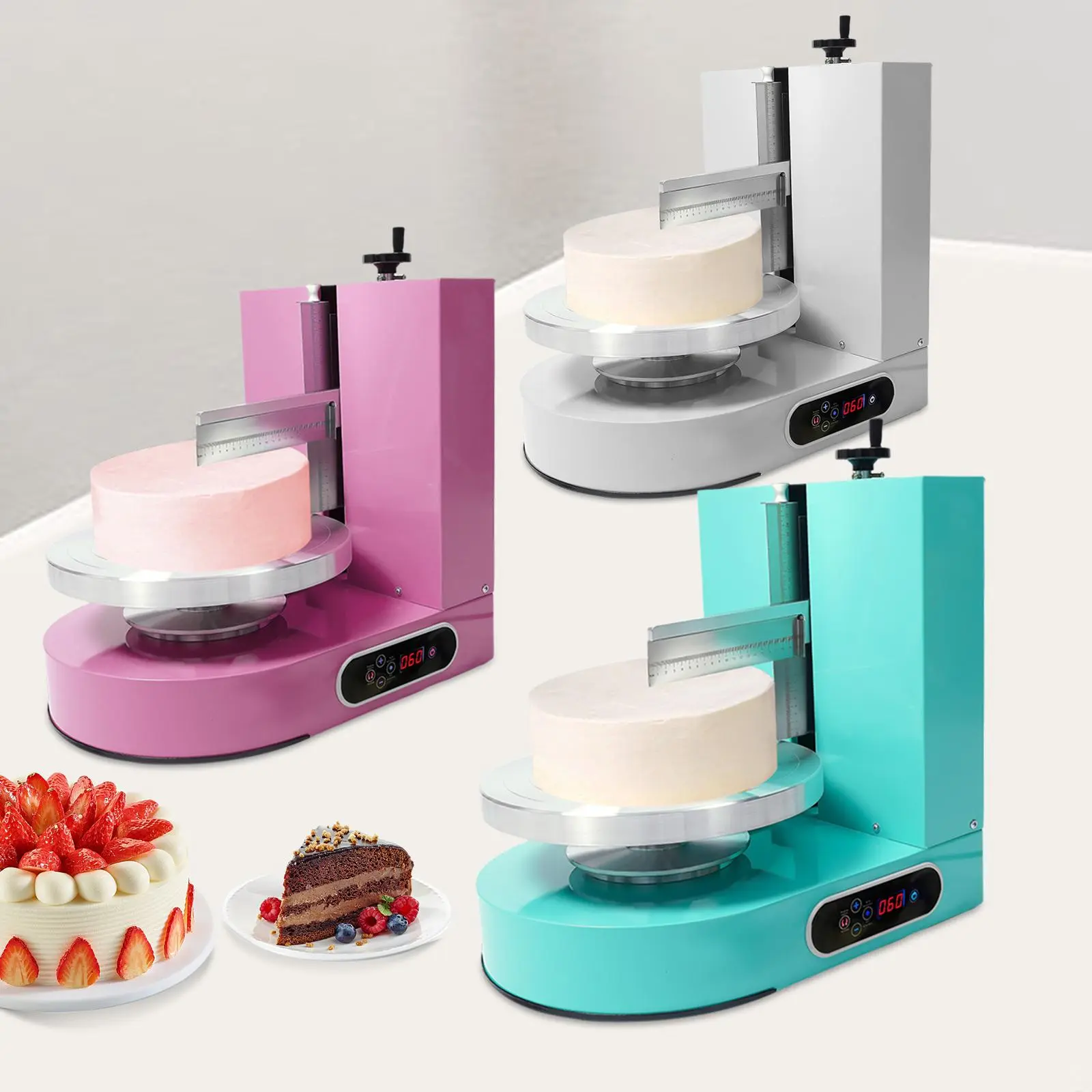 Cake Decorating Machine, 110-220V 200W Cake Cream Spreading Machine 4-12inches Tabletop Cake Cream Spreading Machine with LCD Display for Households, Cake Shops, Dessert Shops