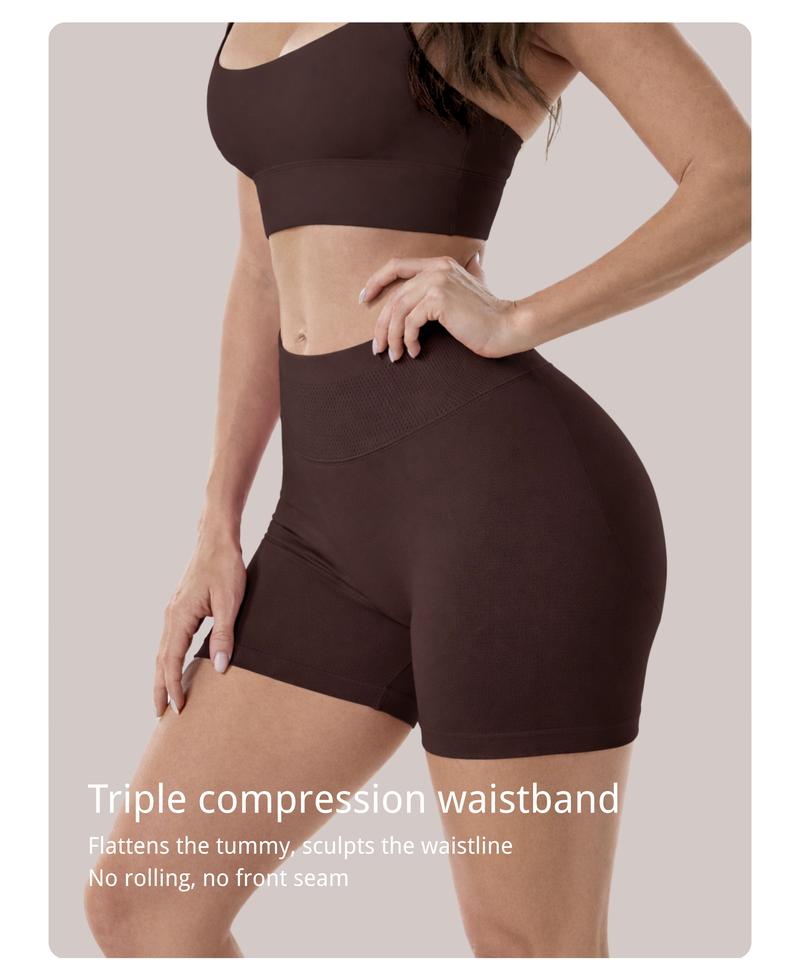 Coral Canton Impact Shorts High Waistband Butt Lifting