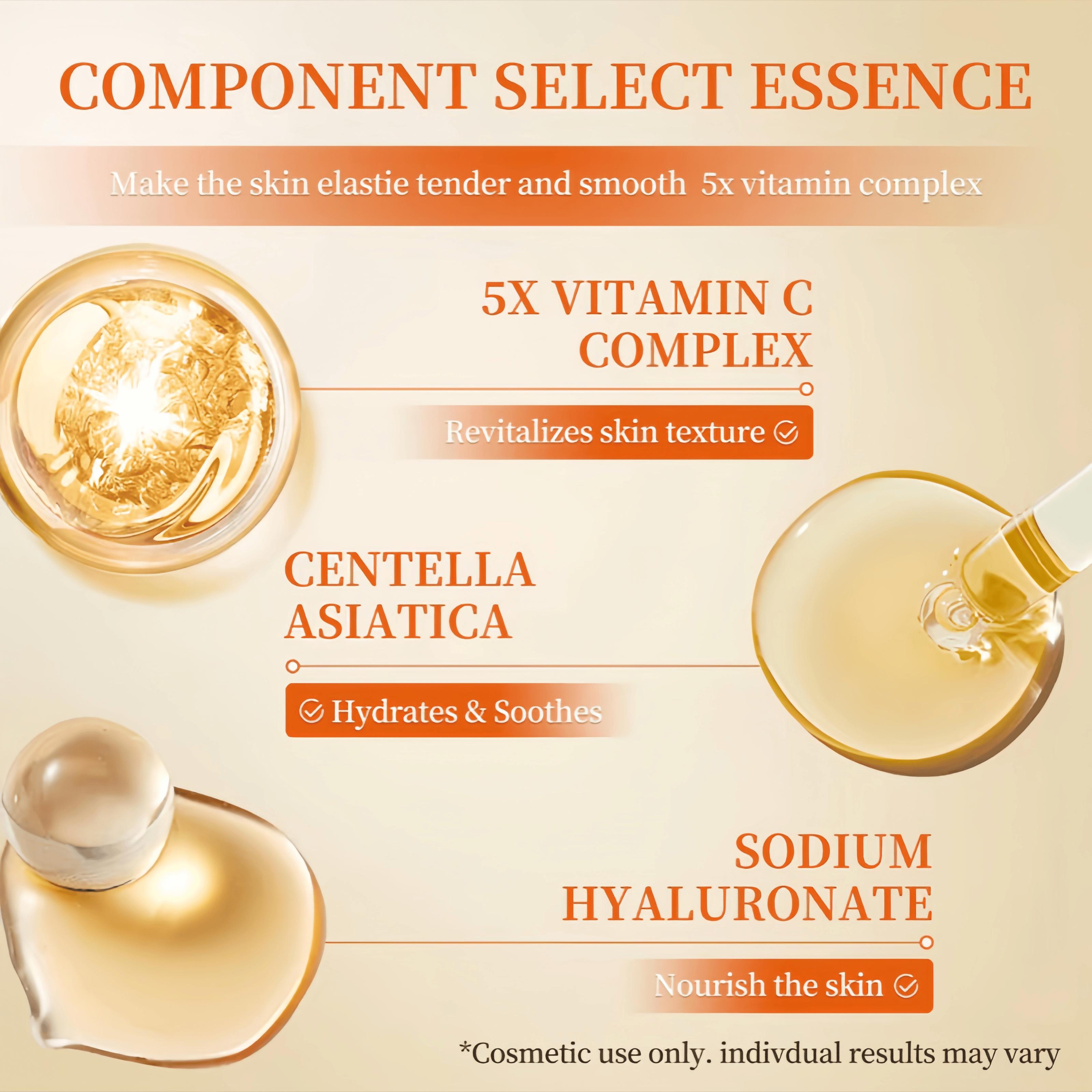 [Buy 1 Get 2 Free] 5x Vitamin C Face Serum Korean Vitamin C Face TonerSerum 5 En 1 Moisturizing & Nourishing Serum 30ml for Comprehensive Skincare