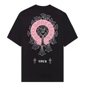 Autumn Summer Short Sleeved Men's Horseshoe Designer Printed High Street Casual Top T-shirt Women Cotton Unisex Luxury Brand