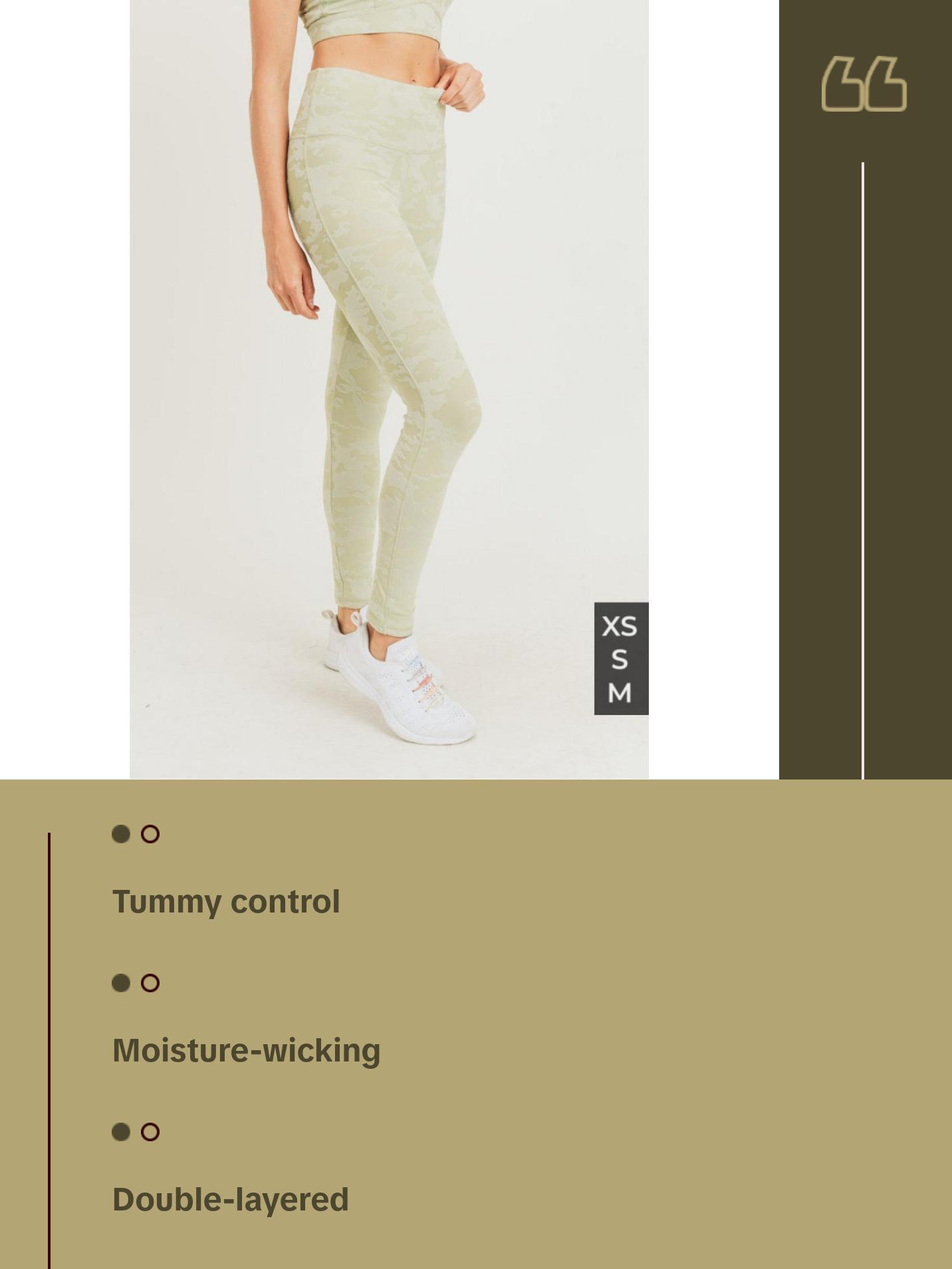 Textured Camo Jacquard High Waist Leggings | Sage