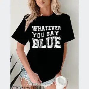 Men and Women’s Funny Baseball Shirt – Blue Umpire Tee with ‘Whatever You Say’ Slogan