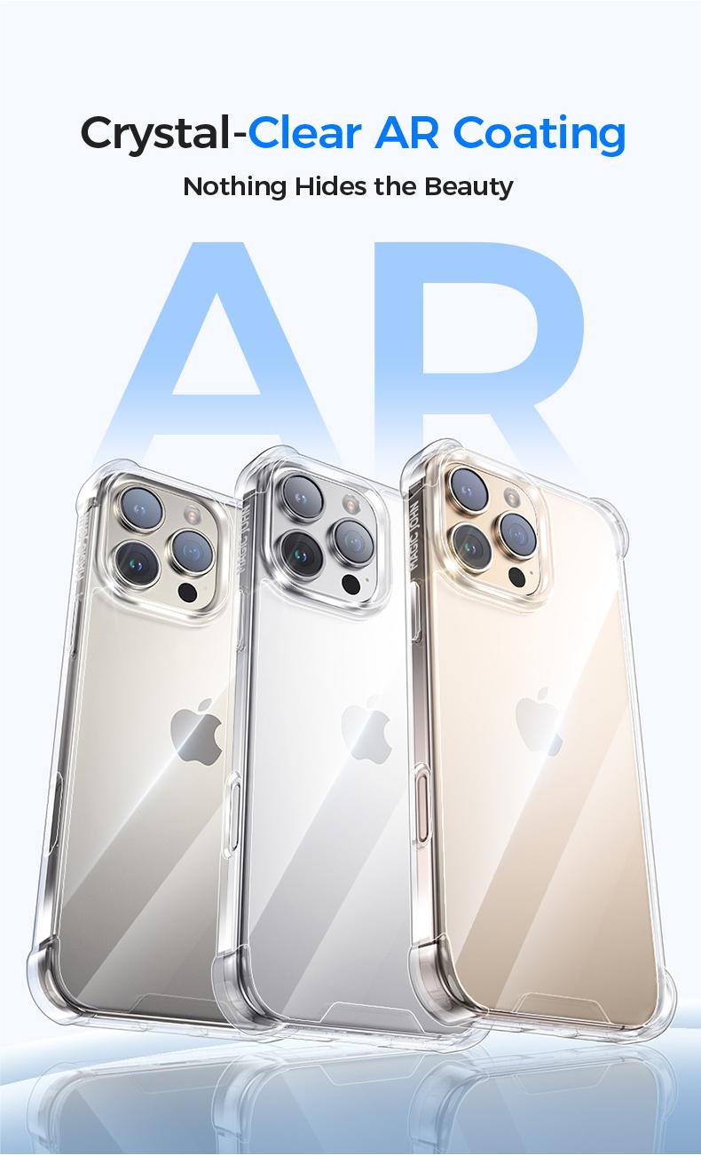 MAGIC JOHN Clear Phone Case for iPhone16/15/14/13/Pro Max, Non-Yellowing, Shockproof, Scratch Resistant Hard Back Phone Cover
