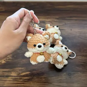 Cute handmade crochet dog keychain, adorable gift for friends, surprise gift , birthday gift , handmadegifts