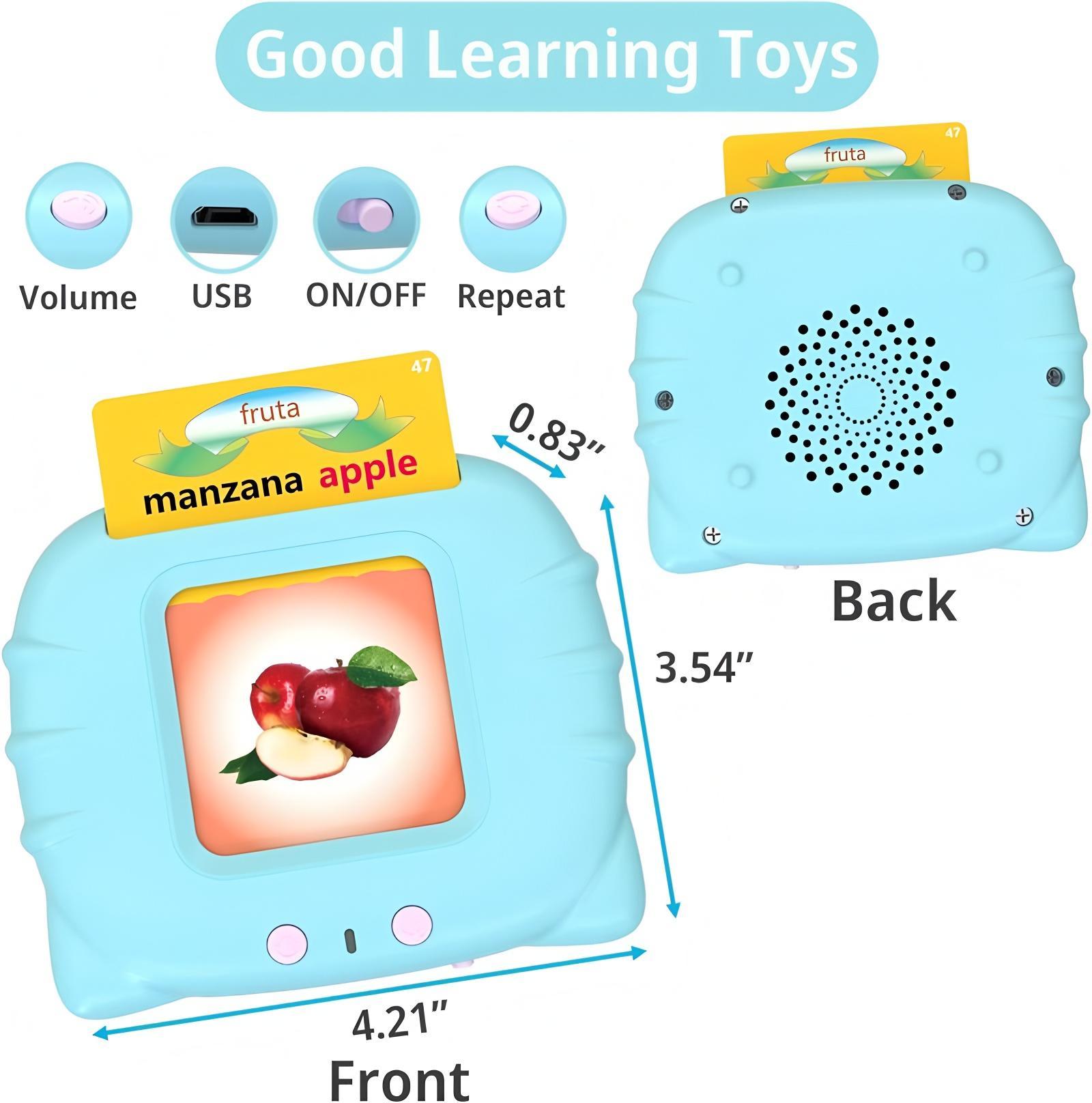 KIDGENIUS Bilingual English & Spanish Talking Flash Cards for Toddlers - 224 Sight Words Interactive Educational Toy for Kids Ages 1-8 - Perfect for Children’s Day & Summer Holidays Sensory KIDGENIUS Bilingual English & Spanish Talking Flash Cards for Toddlers - 224 Sight Words Interactive Educational Toy for Kids Ages 1-8 - Perfect for Children’s Day & Summer Holidays Sensory