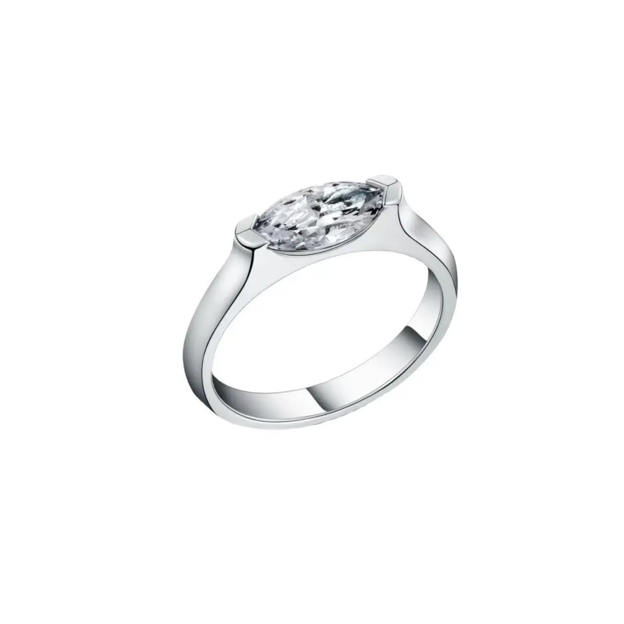 Marquise Cut 5A High Carbon Diamond Ring – Solid 925 Sterling Silver