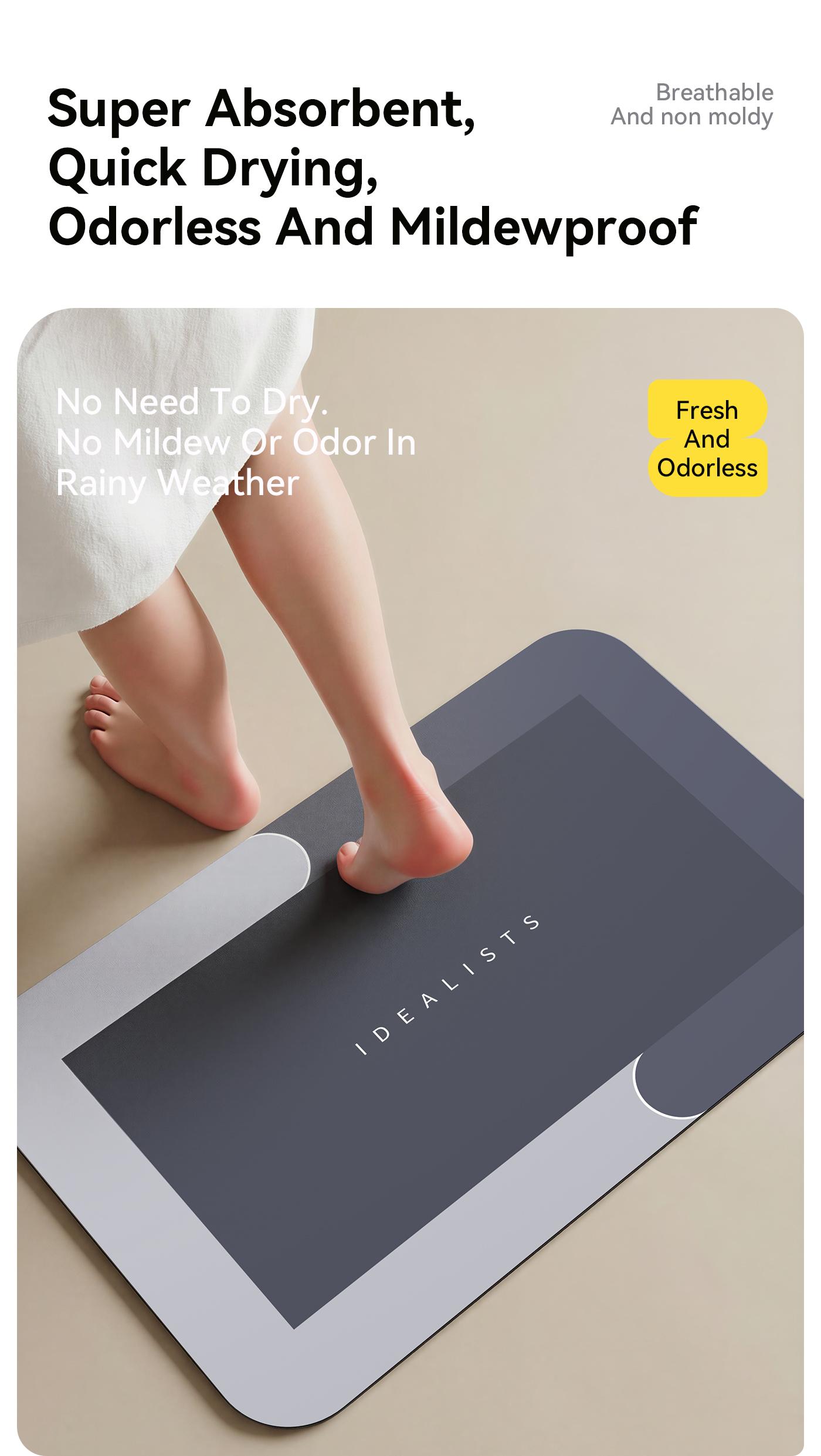 Premium Quick-Dry Bathroom Mat - Ultra-Absorbent Thin Diatomite Bath Mat-Rubber Backing Non-Slip, Machine Washable, and Mildew-Resistant Rug for Shower, Kitchen, Laundry Room,and More with Geometric Design and Easy Cleaning last-minute Valentine's present