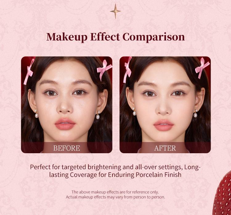 Flower Knows Strawberry Cupid Collection Pressed Powder, oli control, with powder puff, longlasting, non cakey, dealsforyoudays