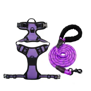 Dog Harness No Pull with 2 Leash Clips, Adjustable Soft Padded,  Oxford No Choke Pet Vest with Easy Control Handle for Large Dogs，XL