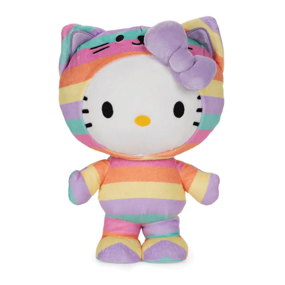 GUND Sanrio Hello Kitty 9.5" Stuffed Animal - Rainbow Outfit Plush Collectible, Soft Cuddly Gift
