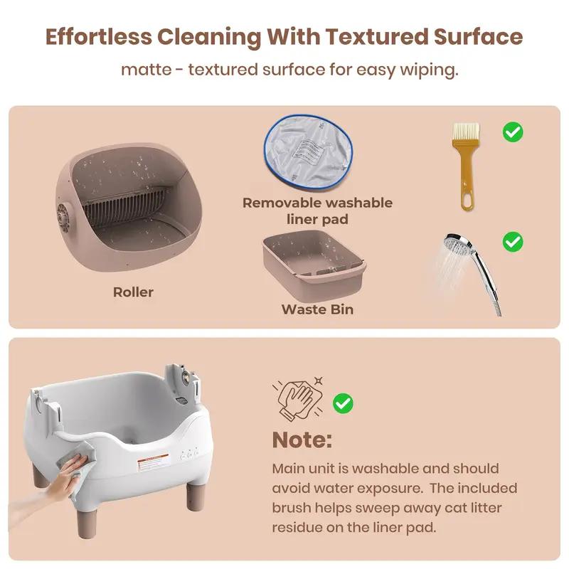 【For fans limited time 】Self Cleaning Litter Box, Automatic Cat Litter Box with APP Control, Odor-Free  Large Waste Bin, Open-Top for Multi Cats