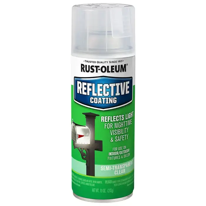 Rust-Oleum Reflective Coating - Semi-Transparent Clear for Nighttime Visibility & Safety - 10 oz.