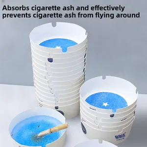Disposable Ashtray 25-Pack, Portable & Eco-Friendly Paper Ashtrays with Deodorizing Smokeless Gel, for Indoor Outdoor Use, Travel, Car Cup Holder, Parties and Camping