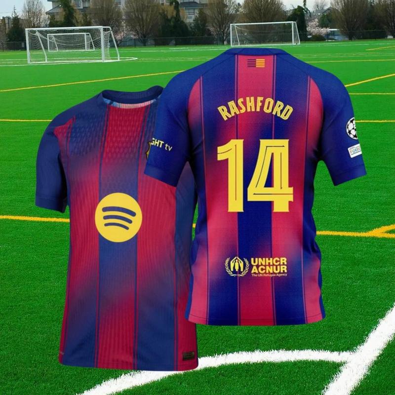 2526 Home Red  Blue Retro No.10 Short Sleeve Soccer  Football Jersey