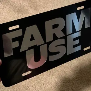 FARM USE license plate