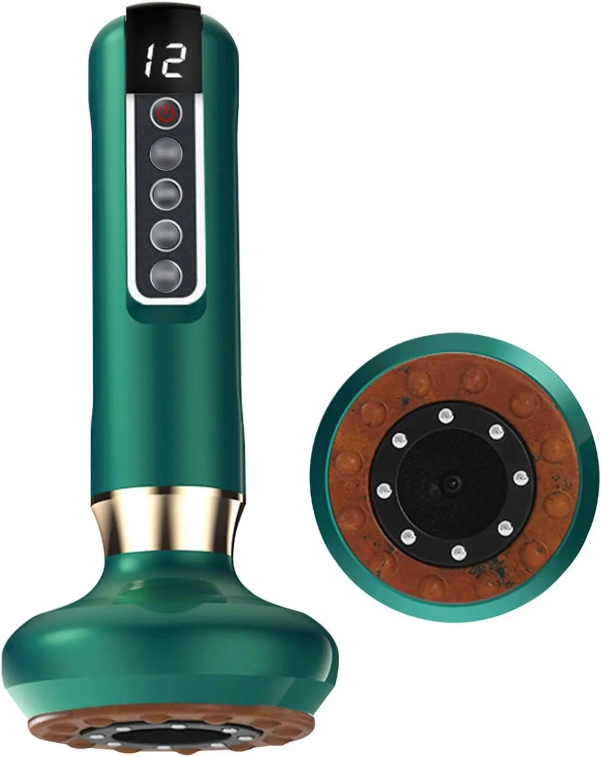 4-in-1 Handheld Portable Muscle Massager - Cordless Battery-Powered Electric Cupping Device with LED Light Heating, Vacuum Suction, Gua Sha Scraping, Neck Shoulder Relaxer Adult Personal Care Appliance, 4-In-1 Handheld Massage Devices