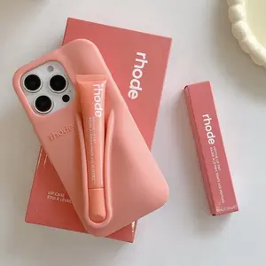 Rhode Lip Holder Phone Case + FREE Matching Tint | iPhone 11-17 Pro Max Aesthetic Silicone Bundle Viral TikTok Must-Have