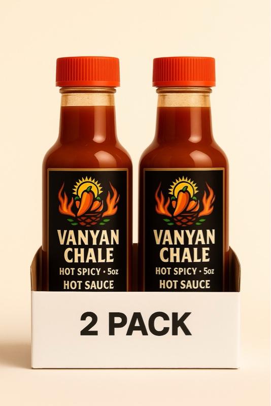 Vanyan Chale Hot Sauce 2 Pack - Hot Spicy 5oz Bottles for Flavorful Dishes