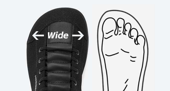 HOBIBEAR Wide Toe Men's Shoes Canvas Barefoot Sneakers Slip-On Casual Daily Walking Shoes