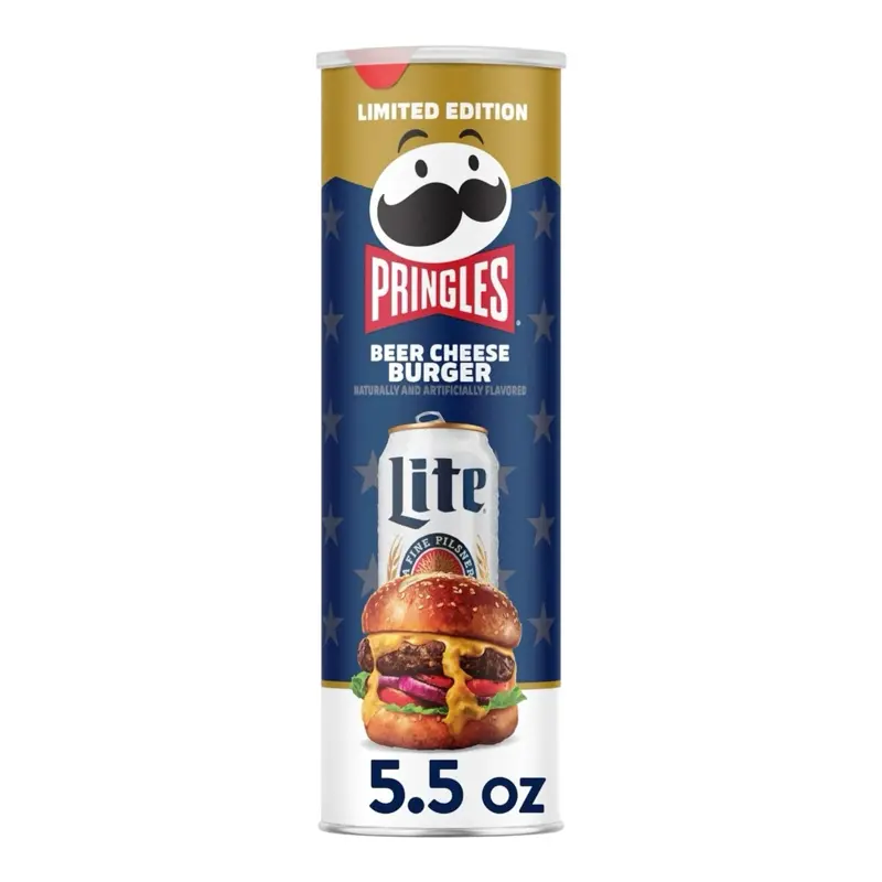 Limited Edition Pringles x Miller Light Beer Cheese Burger- 1 Can (5.5 oz)