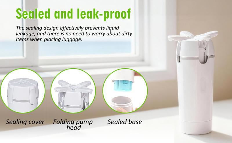 4-in-1 Travel Dispenser Bottle, Leak-Proof Refillable Silicone Squeeze Container with Lock, Compact and Lightweight Toiletry Organizer, Easy to Carry, Ideal for Business Trips, Vacations, and Frequent Travelers