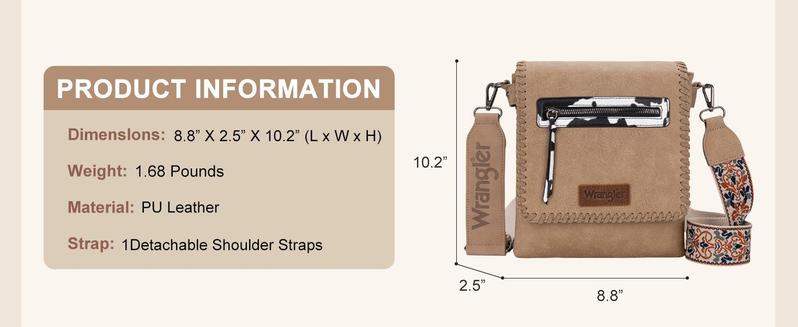 Live - Wrangler Crossbody Bags for Women Satchel Purse Medium Shoulder Handbags with Detachable Guitar Straps