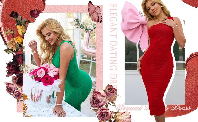 OYS Women's Sexy Bodycon One Shoulder Sleeveless Ruched Midi Club Party Dress Formal Womenswear