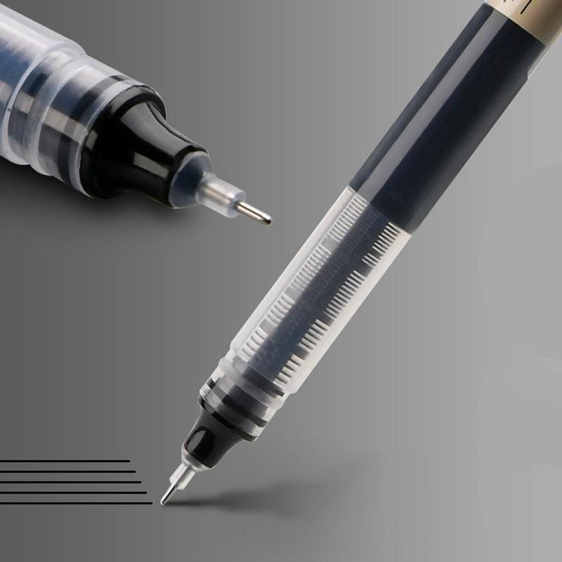 0.5mm Black Ink Gel Pen, Quick Dry Gel Pen, 12pcs Straight Liquid Neutral Pen Markers, Students Writing Stationery for School Office, Exam Supplies Stationery, School Supplies