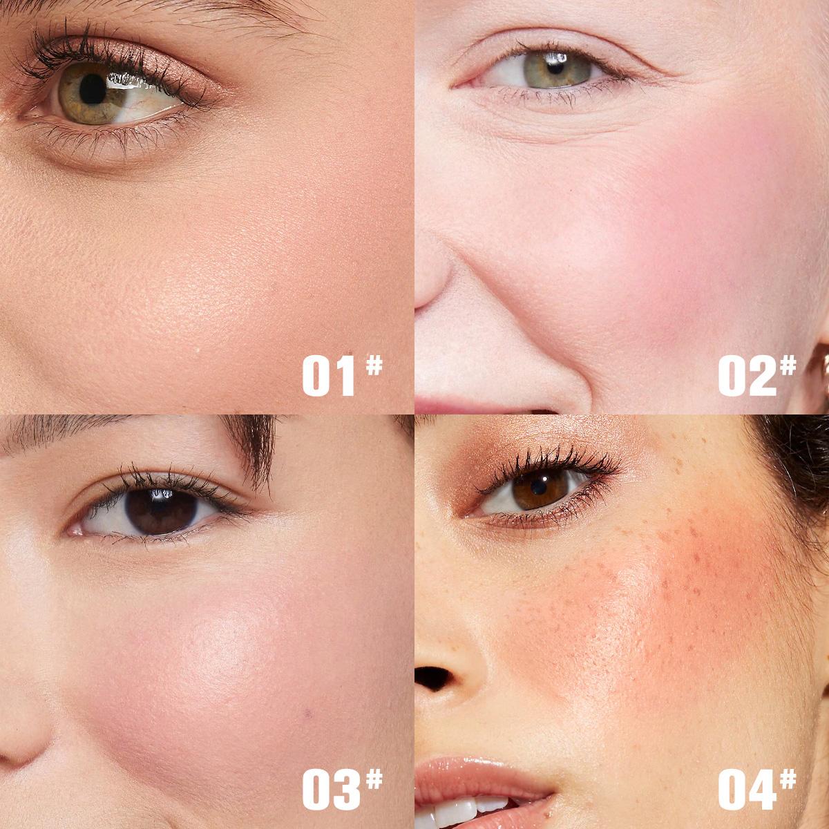 PHOFAY Soft Pinch Glitter Powder Blush, Glow Peach Blush Makeup Cosmetic Gifts, Contour & Highlight Face for a Shimmery Finish