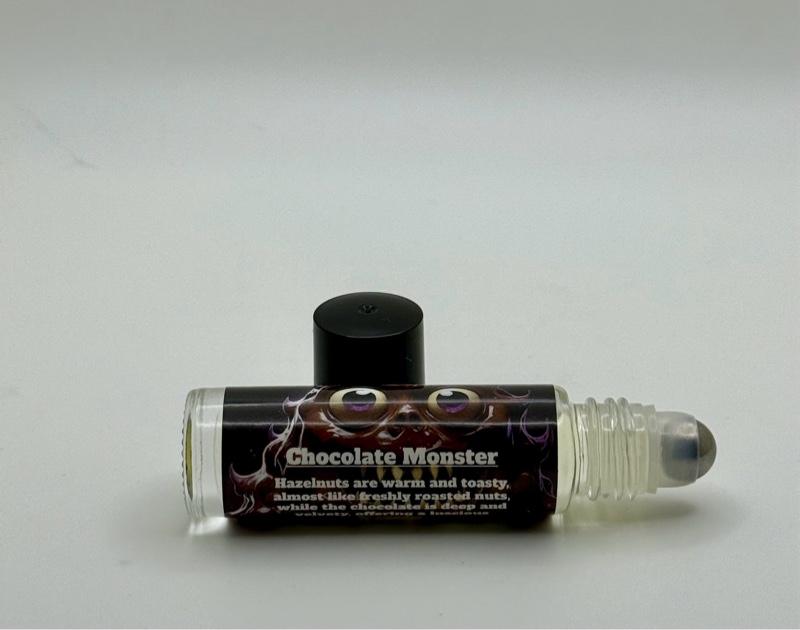 Scented Chocolate Monster Body Oil Roll-On, Vanilla Aroma, Smooth Body Care Treatment