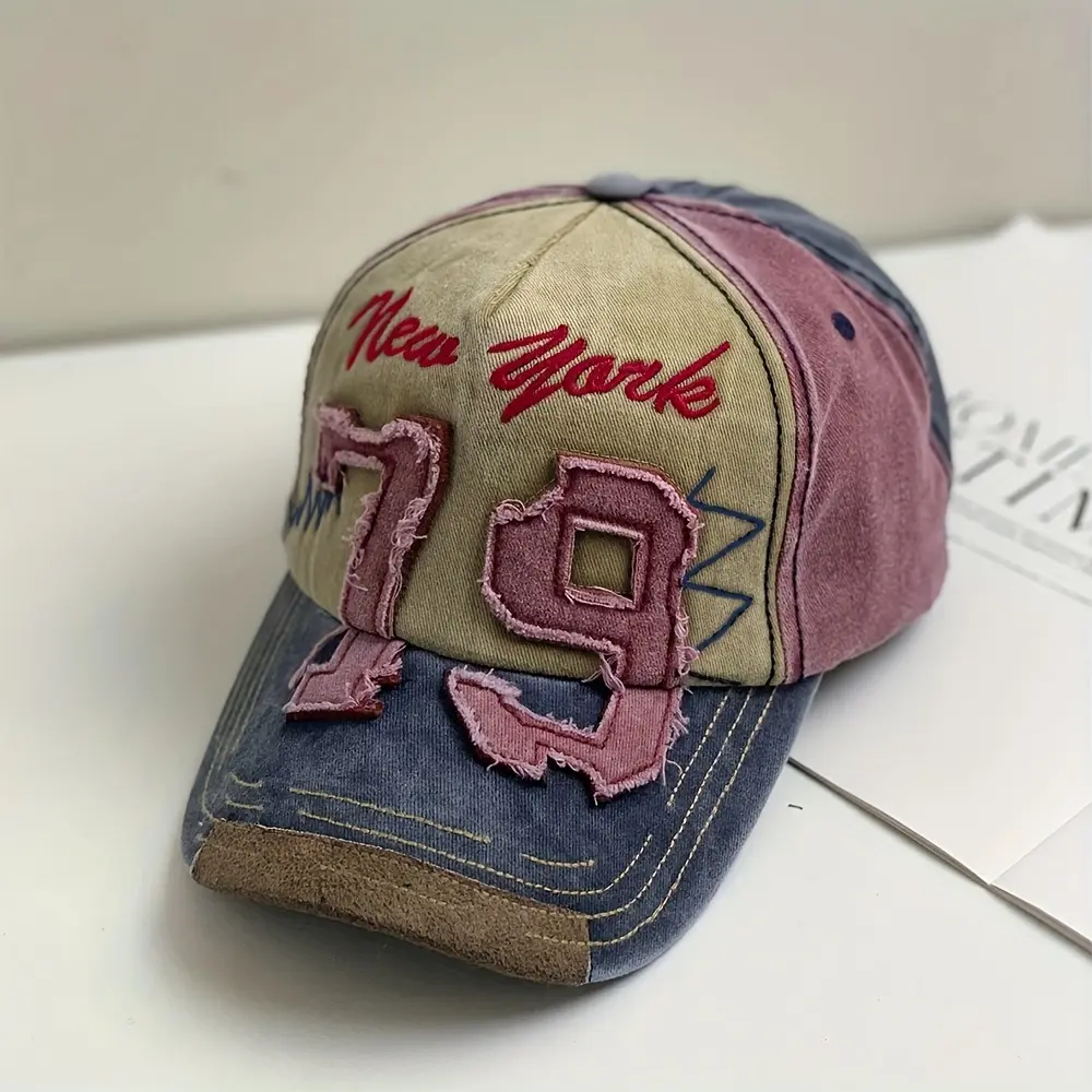 Retro Washed And Distressed Baseball Cap Couple Versatile Duck Tongue Cap Letter Embroidery Curved Brim Cap,summerwins,father'sdaygifts,campingessentials,campinggear