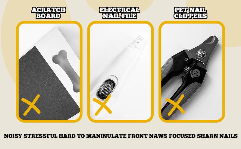 Dog Nail File & Cat Nail File Board - Stress-Free Grooming with 3 Replaceable Sheets, Comfortable Wooden Handle, Perfect for Dogs & Cats, Easy Nail Smoothing