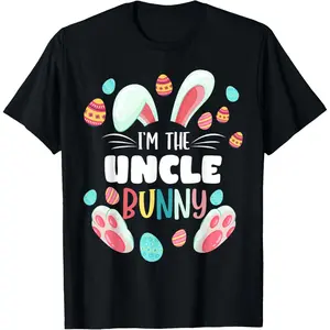 100% cotton Unisex I'm The Uncle Bunny Matching Family Easter Party T-Shirt