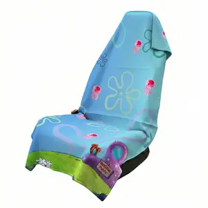 SpongeBob Jellyfish Fields Car Seat Cover Towel | Fits all car types, quick seat protection for the gym, beach, and pets | Bikini Bottom style car decoration