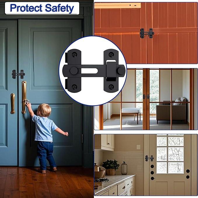 180 Degree Flip Sliding Door Lock, Stainless Steel Barn Door Lock, Sliding Door Lock For Garage, Bathroom, Outdoor Use, Home Decor