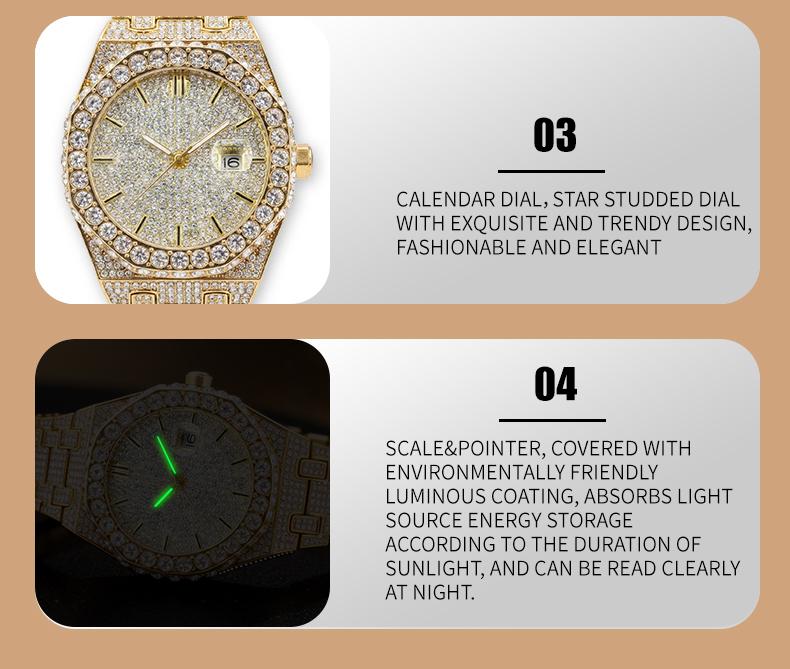 Luxury Rhinestone Embellished Jumpstart sale Classic round dial -Dial Quartz Watch with Gift BoxIncluded Fashion Timeless Classic Watch Holiday Haul  Flash Sale diamond men  Shine at work, lead with brilliance.
