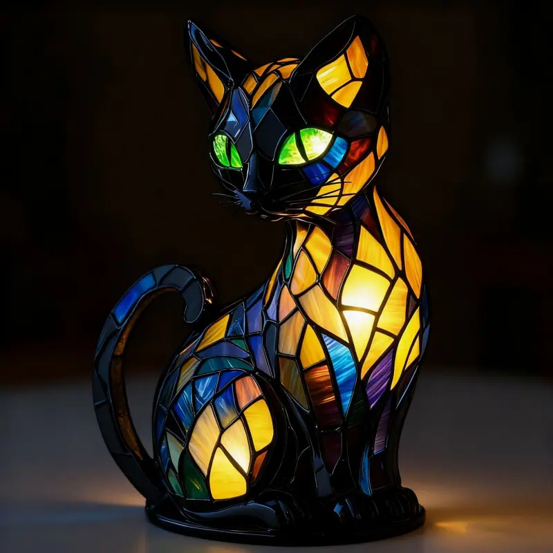 Colorful and Unique Cute Small Animal Lamp Resin Ornament LED Night Light Animal Statue Decorative Led Light Home Desktop Decoration Ornament Led Nightlight