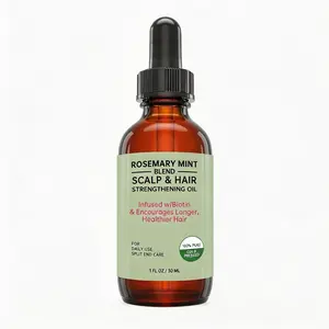 Rosemary Mint Scalp & Hair Strengthening Oil Infused with Biotin for Hair Growth Daily Hair Care and Split End Repair 1 fl oz / 30 ml