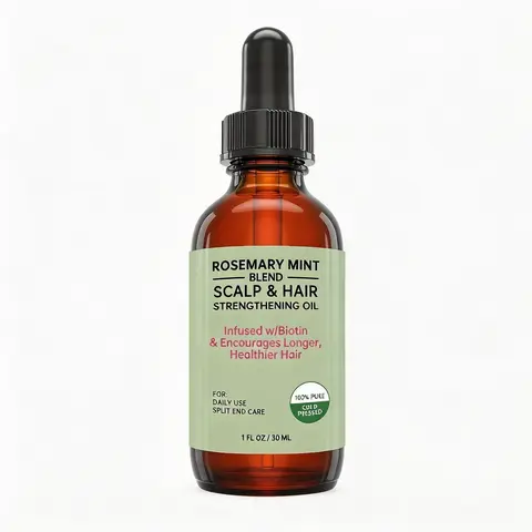sohochic Biotin Boost Cold Pressed Rosemary Mint Scent Blend Hair Growth Oil - Dropper-Infused, Smooth Texture, Scalp Moisturizer, Haircare Treatment - For Strengthening, Split End Repair, Curly Hair - 1 fl oz/30ml