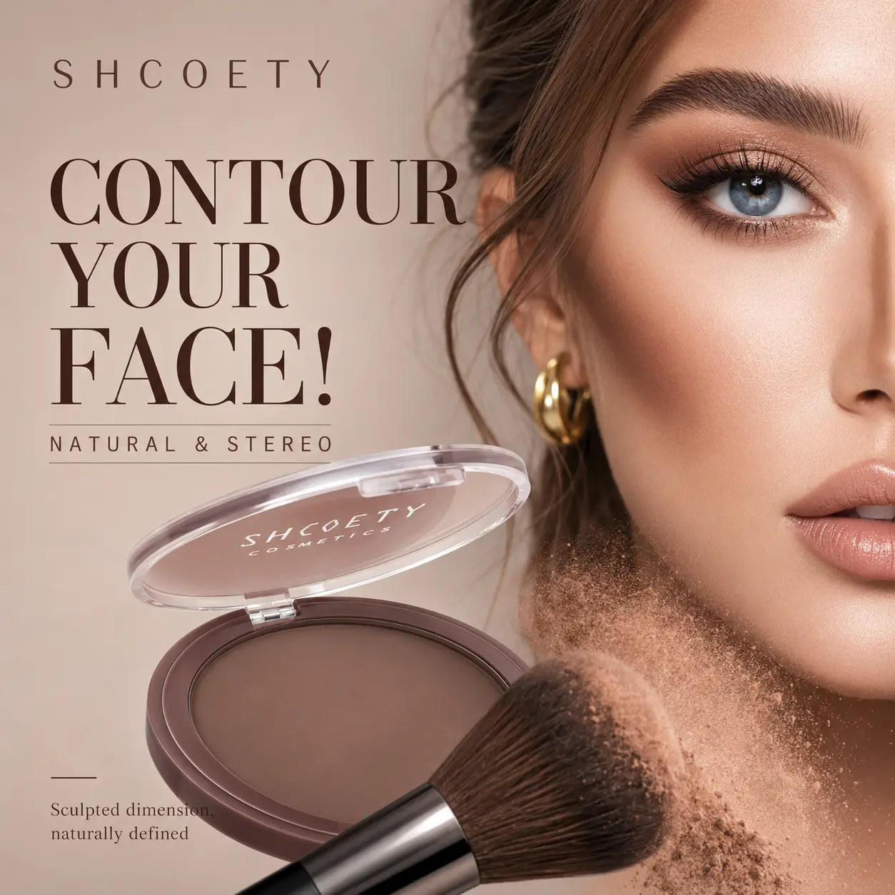 Matte Contour Pressed Powder Bronzer - 10g Ultra-Fine, Flawless, Blendable, Smoothing, Sweatproof Alcohol-Free Cosmetics Bronzer for All Skin Types & Tones, Single Item Sculpting Makeup for Adults (02# Light Warm, 04# Deep Warm)