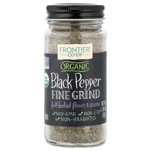 Frontier Co-op Organic Black Pepper, Fine Grind, 1.8 oz (52 g)