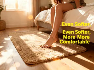 Ultra Absorbent Bath Mat - Soft Microfiber Material, TPE Non-Slip Backing, Machine Washable Quick Dry for Bathroom & Bedroom