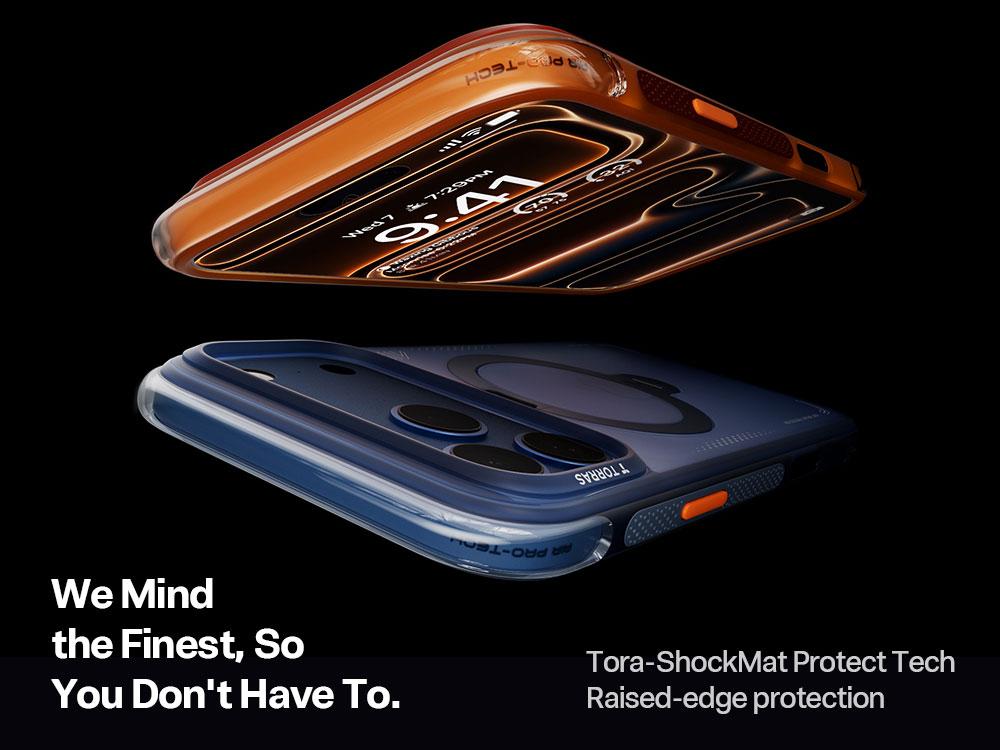 TORRAS Q3Air for iPhone 17/16/15 Pro Max Case with 360° Ring Stand & Airbag Protection 4-Meter Anti-Fall Shockproof Cover