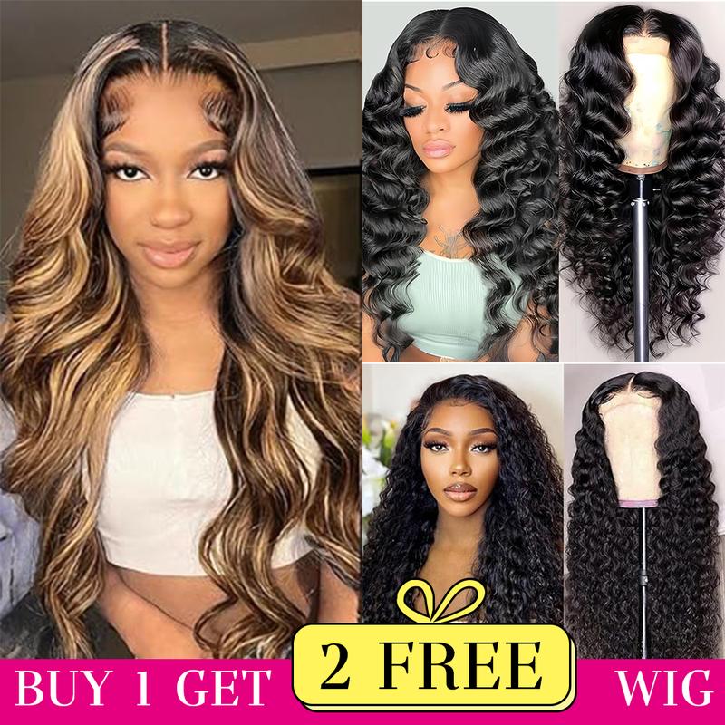 NEW[Combo sale 28"&22"&22"]" buy 1 get 3 wig Deep Wave 13x4 Lace Front Wigs Human Hair 180% Density Human Hair Wigs for Black Women