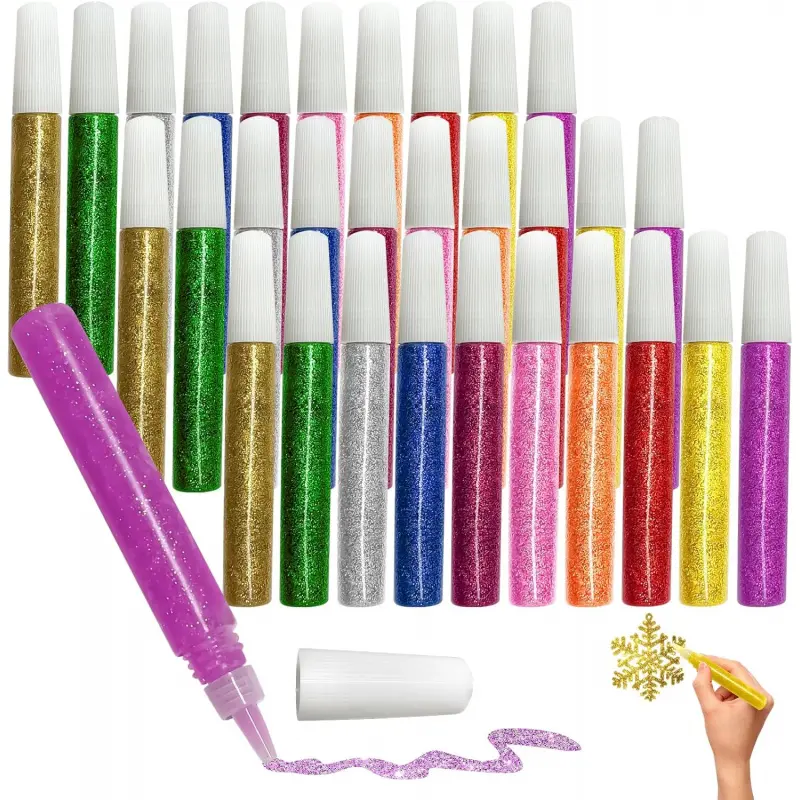 10/30 Pack Washable Glitter Glue Stick Set, DIY Arts & Crafts Glitter Pens, Glitter Glue Gel Pens for Art Projects, Grad Caps Assorted Colors Glue Stick, Decorating Supplies