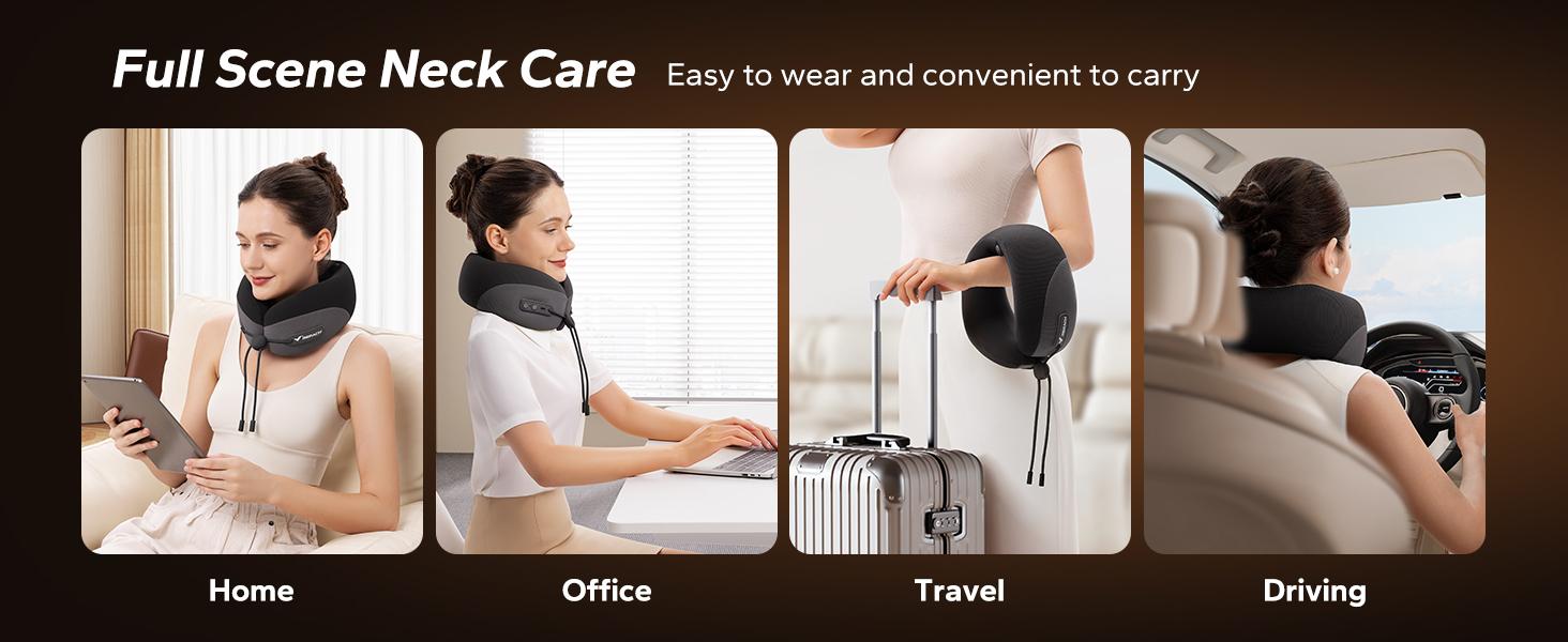 MERACH Neck Massage Pillow with Heat - Ergonomic Travel Neck Cushion Vibration Massager for Deep Relaxation and Comfort Therapy Device SpringStatements